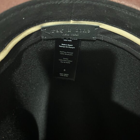 Rag & Bone Floppy Leather Brim Fedora Burgundy and Black Hat Size S - Picture 8 of 10